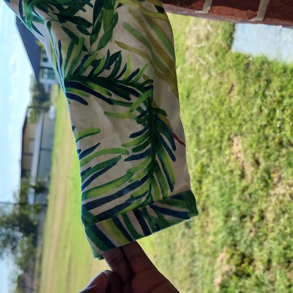 Farm Rio Tropical Print Button-Up Shirt Paradise Romper - Picture 7 of 14
